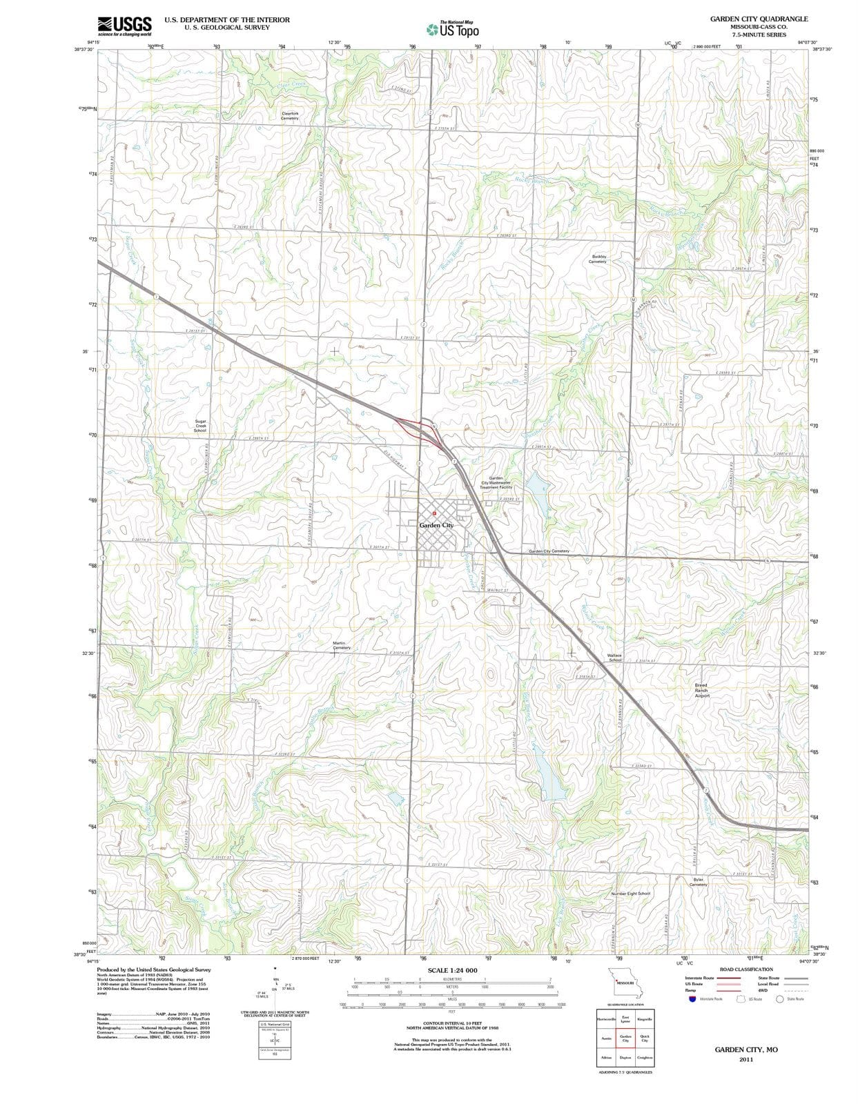 2011 Garden City, MO - Missouri - USGS Topographic Map