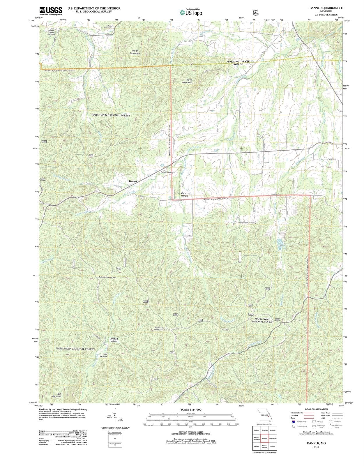 2011 Banner, MO - Missouri - USGS Topographic Map