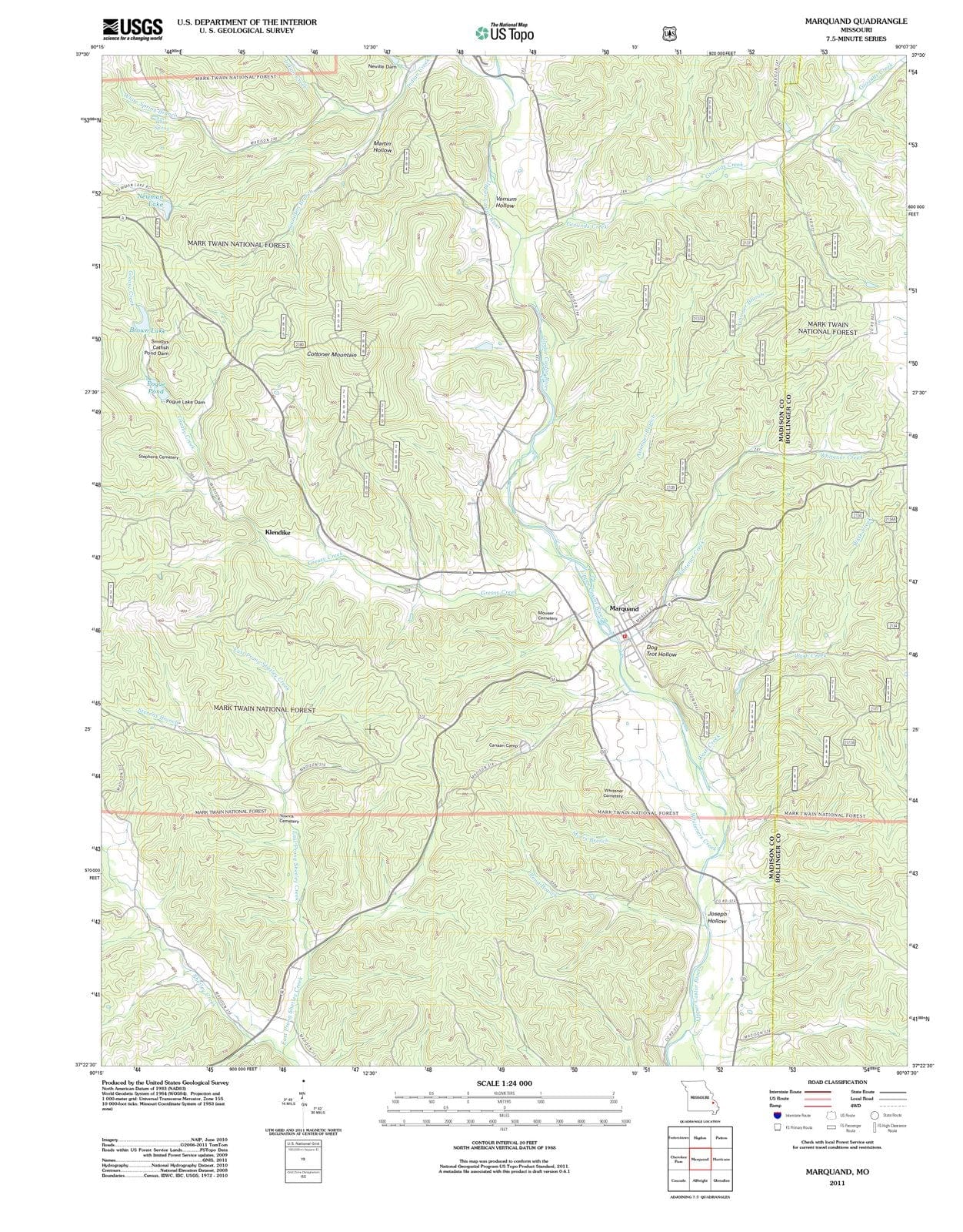 2011 Marquand, MO - Missouri - USGS Topographic Map