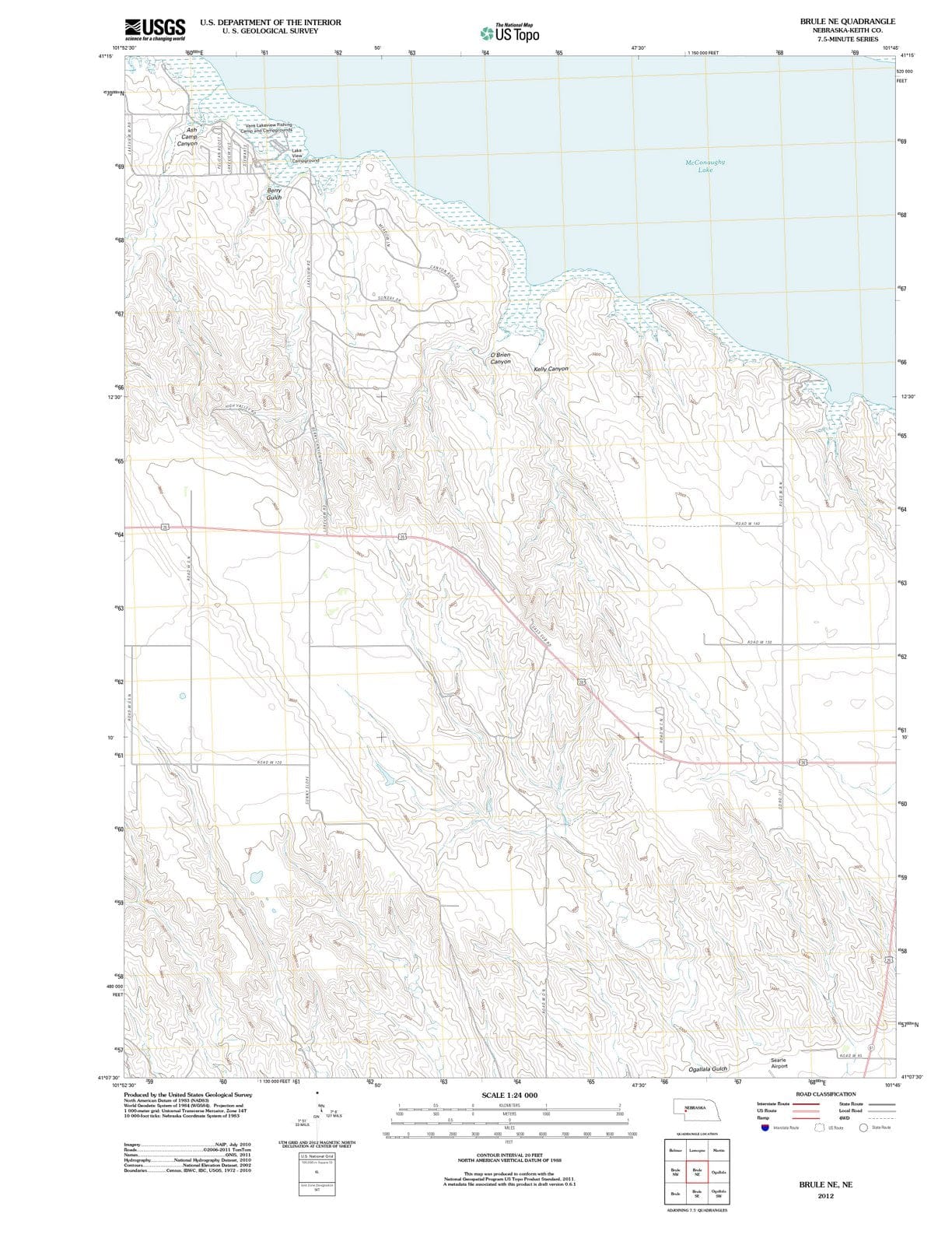 2012 Brule, NE - Nebraska - USGS Topographic Map