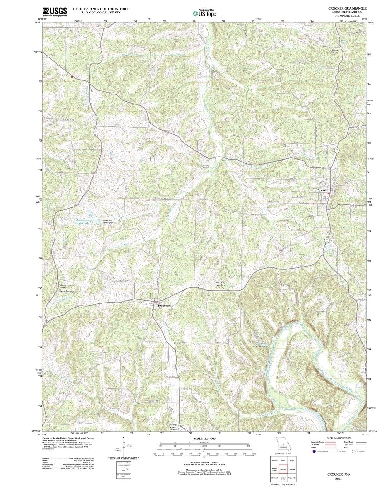2011 Crocker, MO - Missouri - USGS Topographic Map