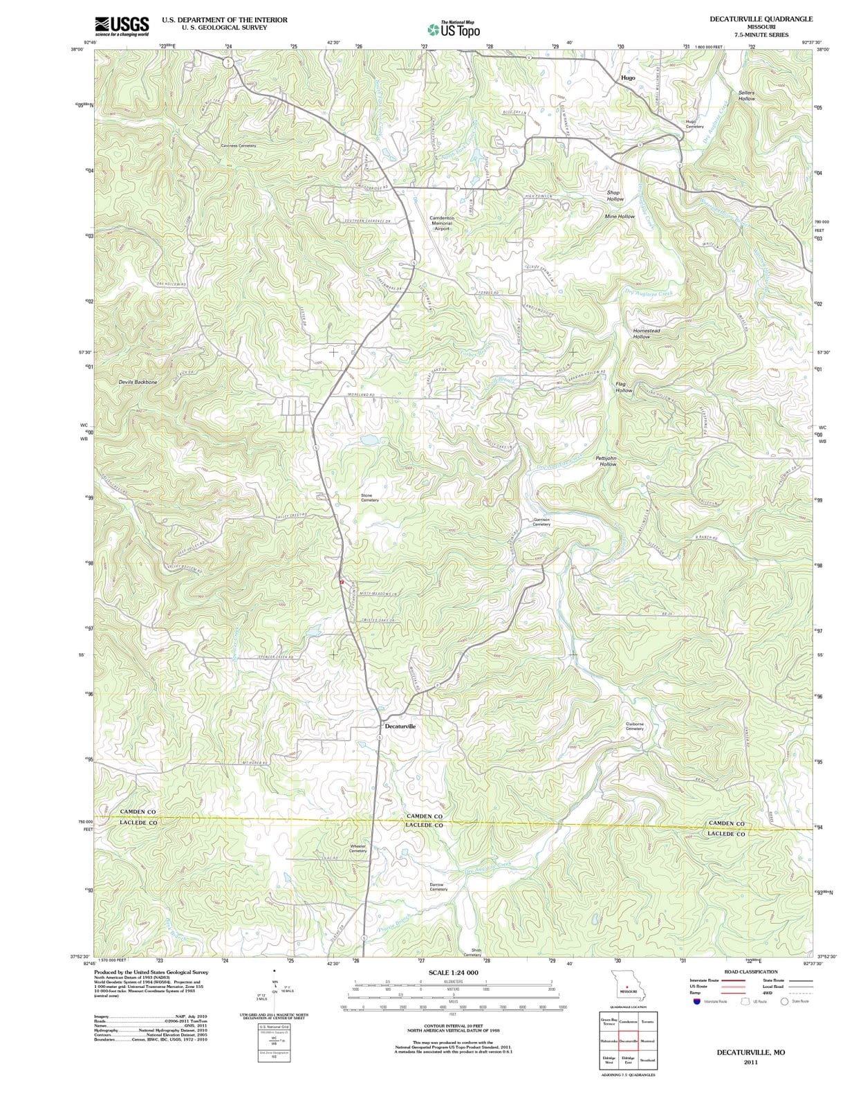 2011 Decaturville, MO - Missouri - USGS Topographic Map