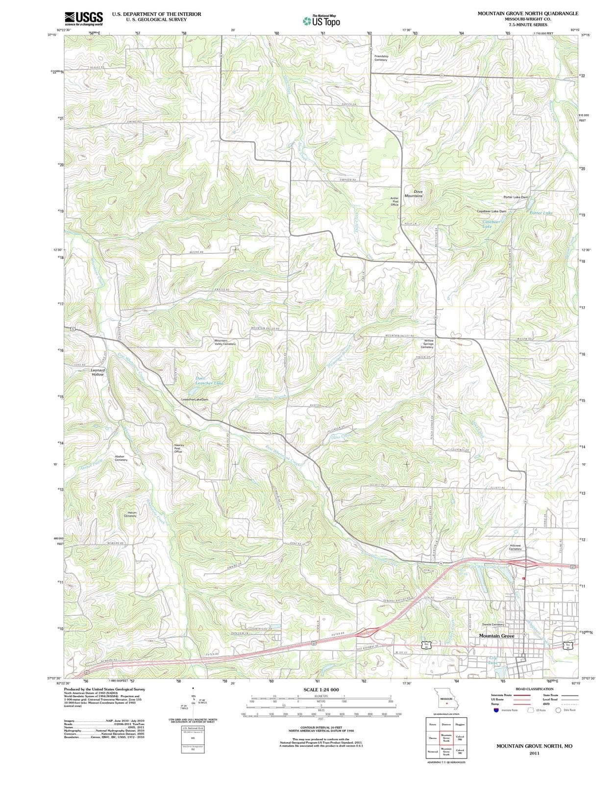 2011 Mountain Grove North, MO - Missouri - USGS Topographic Map
