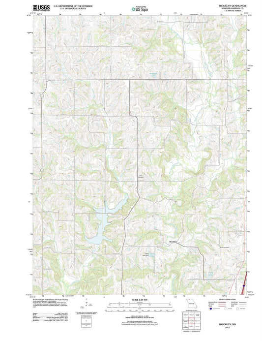 2012 Brooklyn, MO - Missouri - USGS Topographic Map