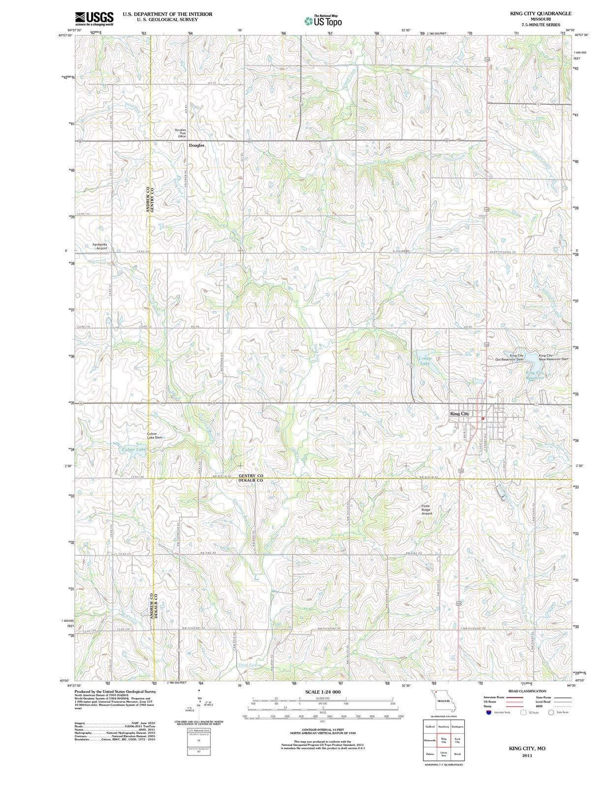 2011 King City, MO - Missouri - USGS Topographic Map