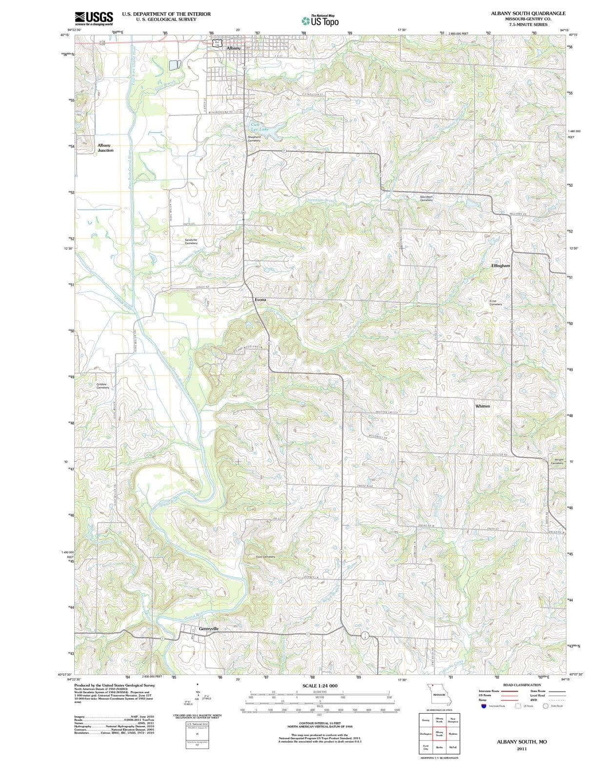 2011 Albany South, MO - Missouri - USGS Topographic Map
