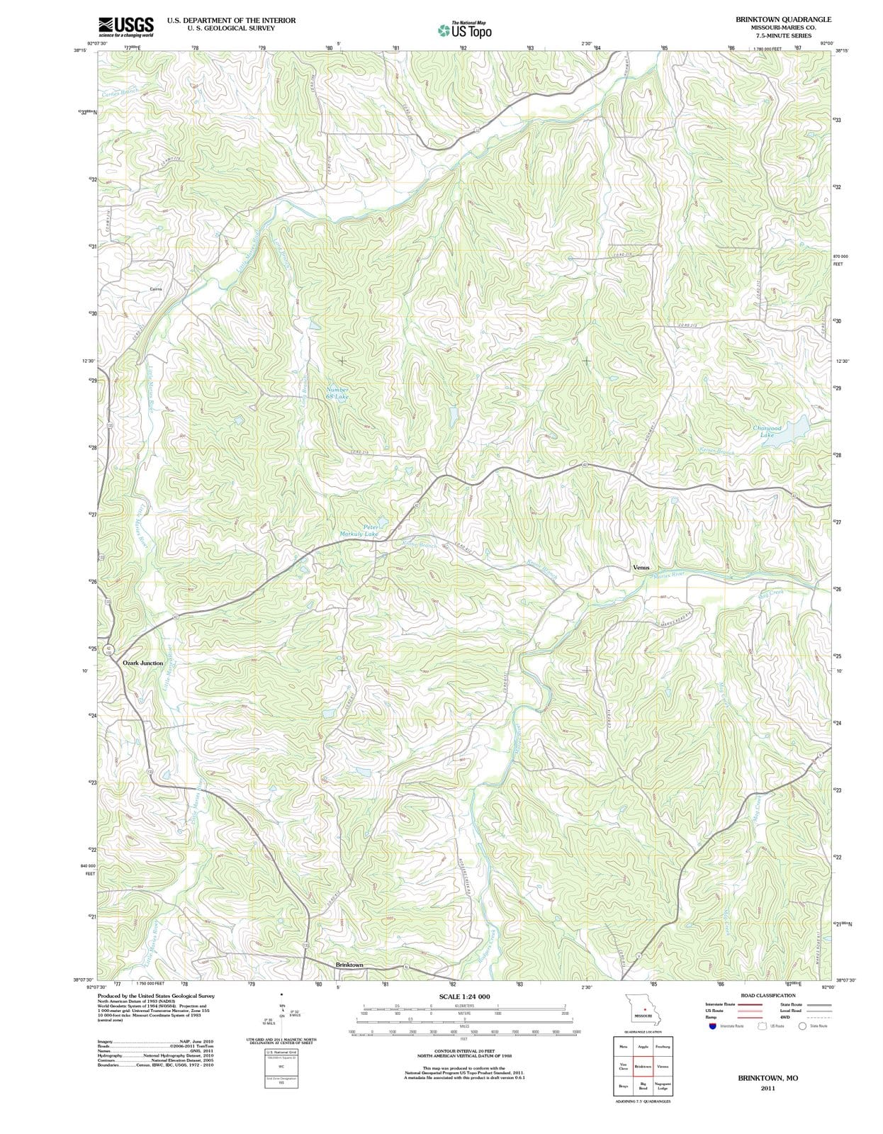 2011 Brinktown, MO - Missouri - USGS Topographic Map