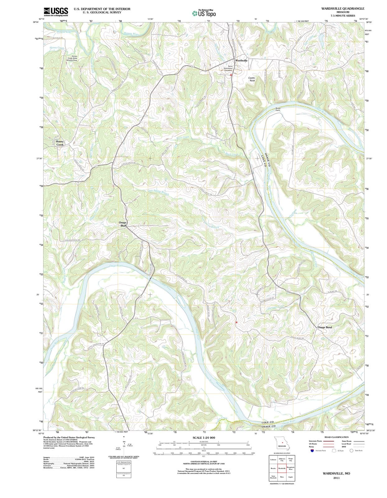 2011 Wardsville, MO - Missouri - USGS Topographic Map