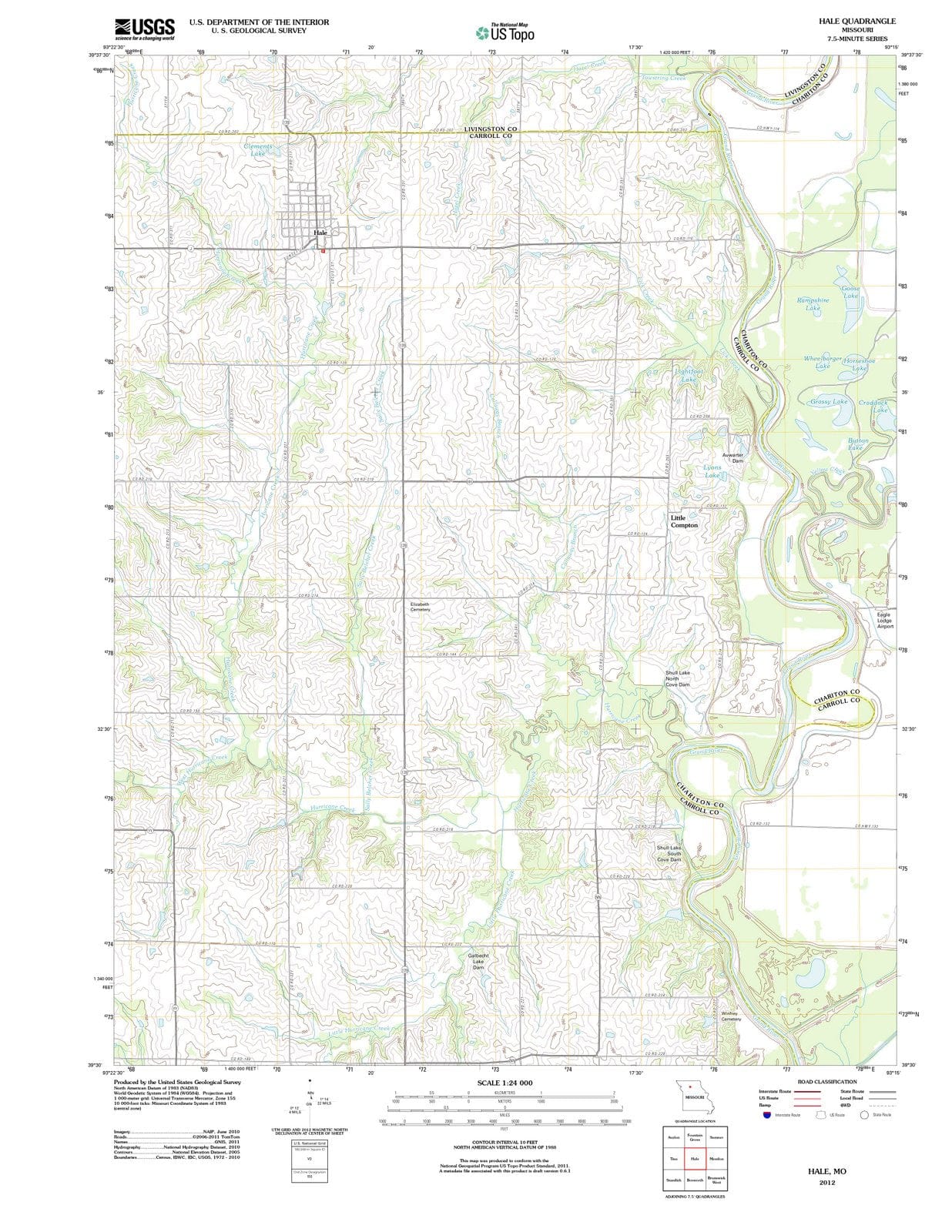 2012 Hale, MO - Missouri - USGS Topographic Map