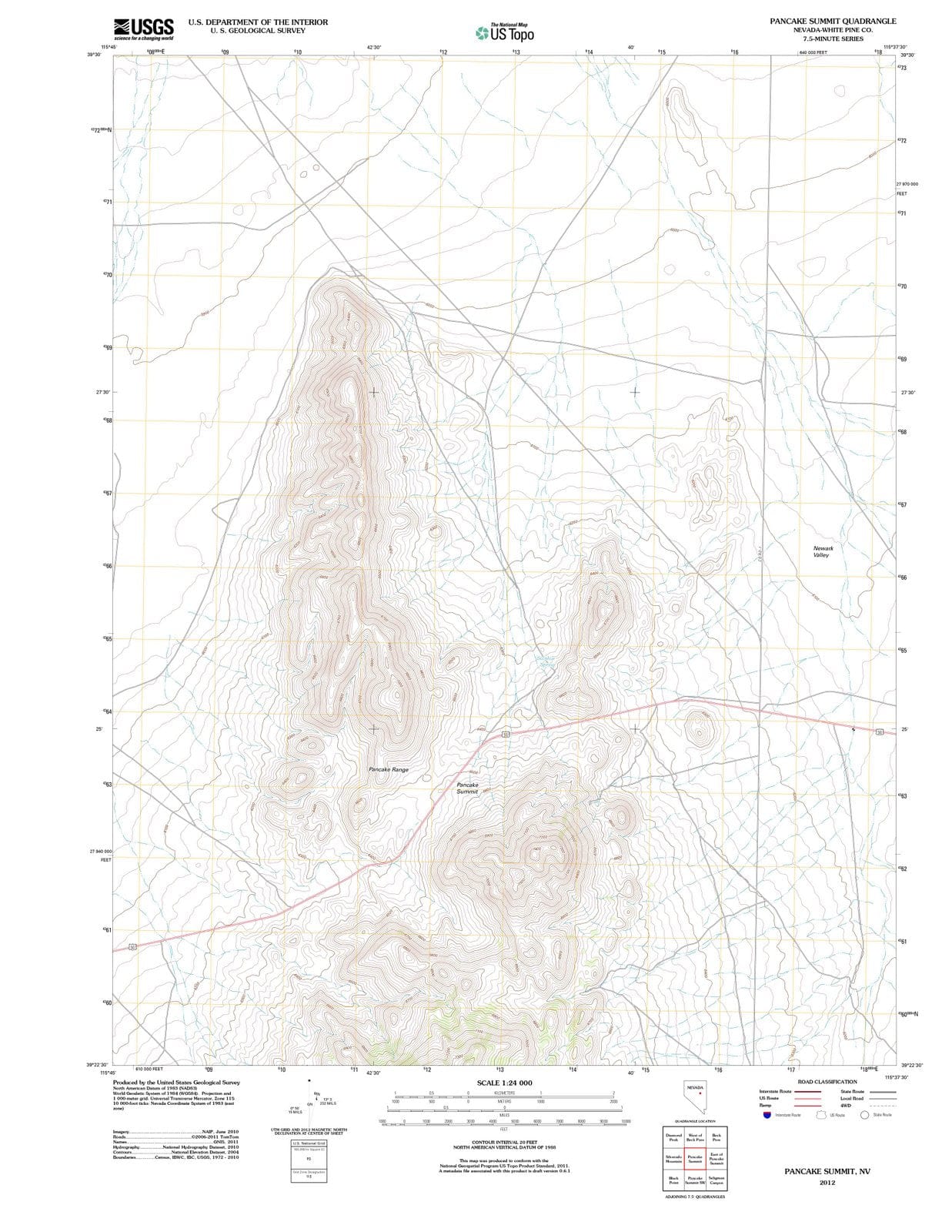 2012 Pancake Summit, NV - Nevada - USGS Topographic Map