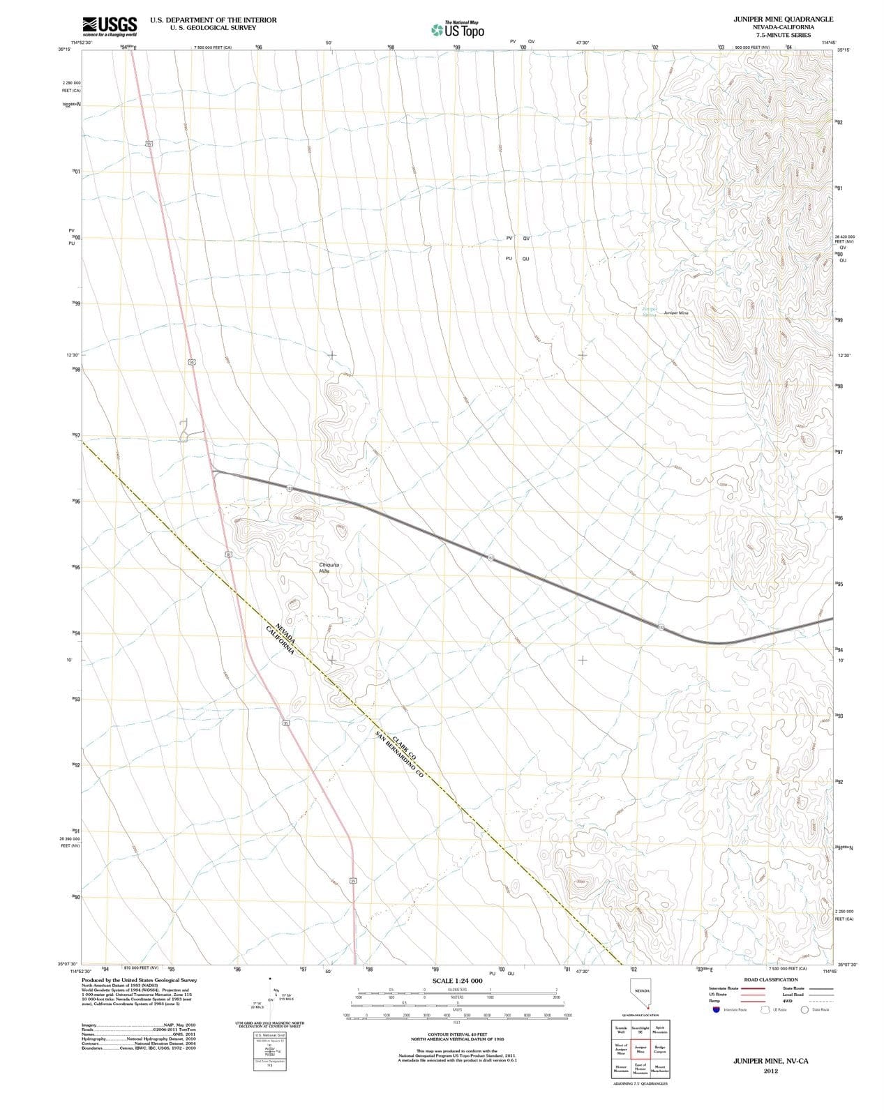 2012 Juniper Mine, NV - Nevada - USGS Topographic Map