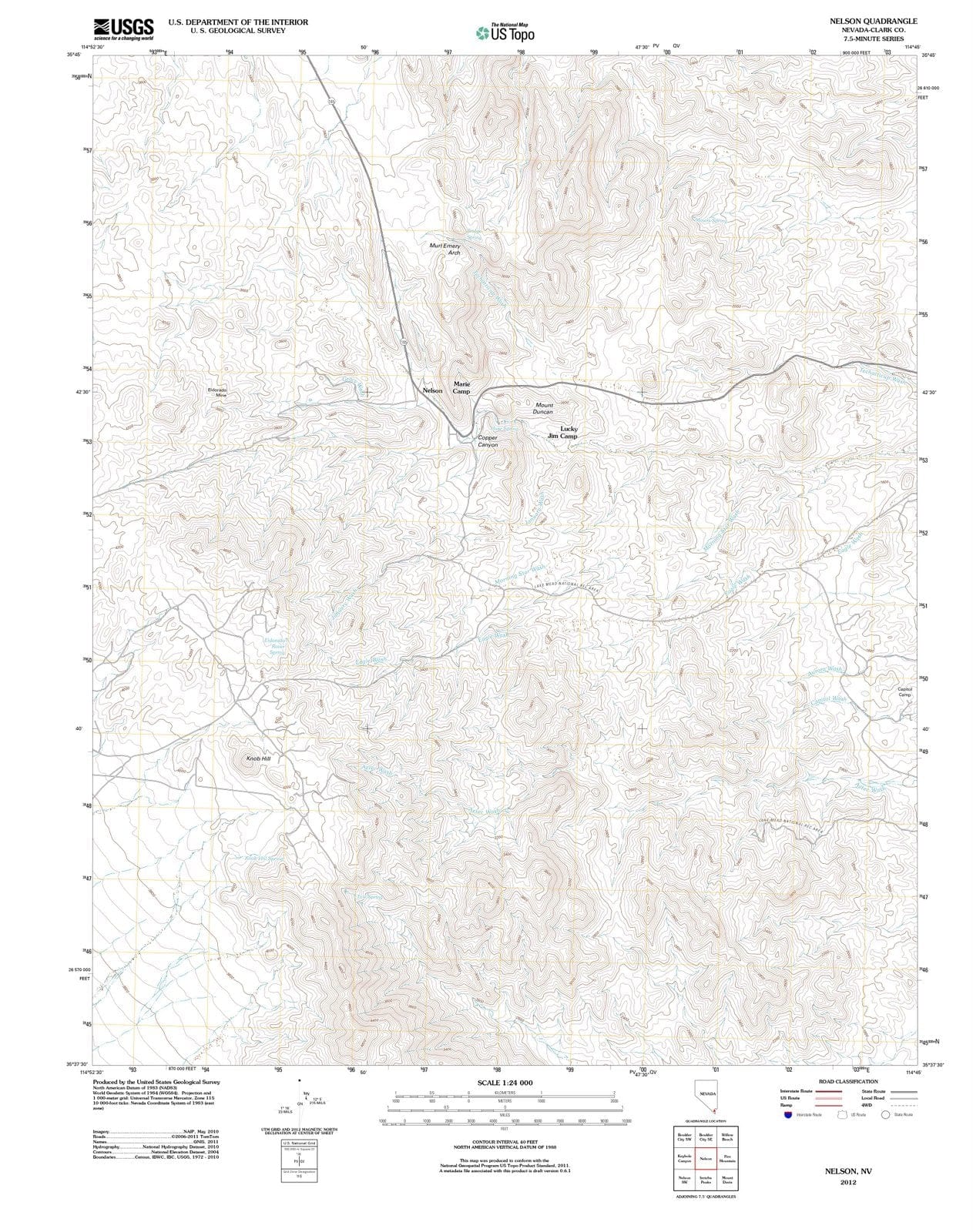 2012 Nelson, NV - Nevada - USGS Topographic Map