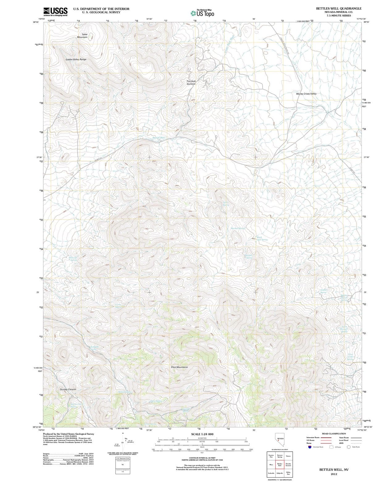 2012 Bettles Well, NV - Nevada - USGS Topographic Map