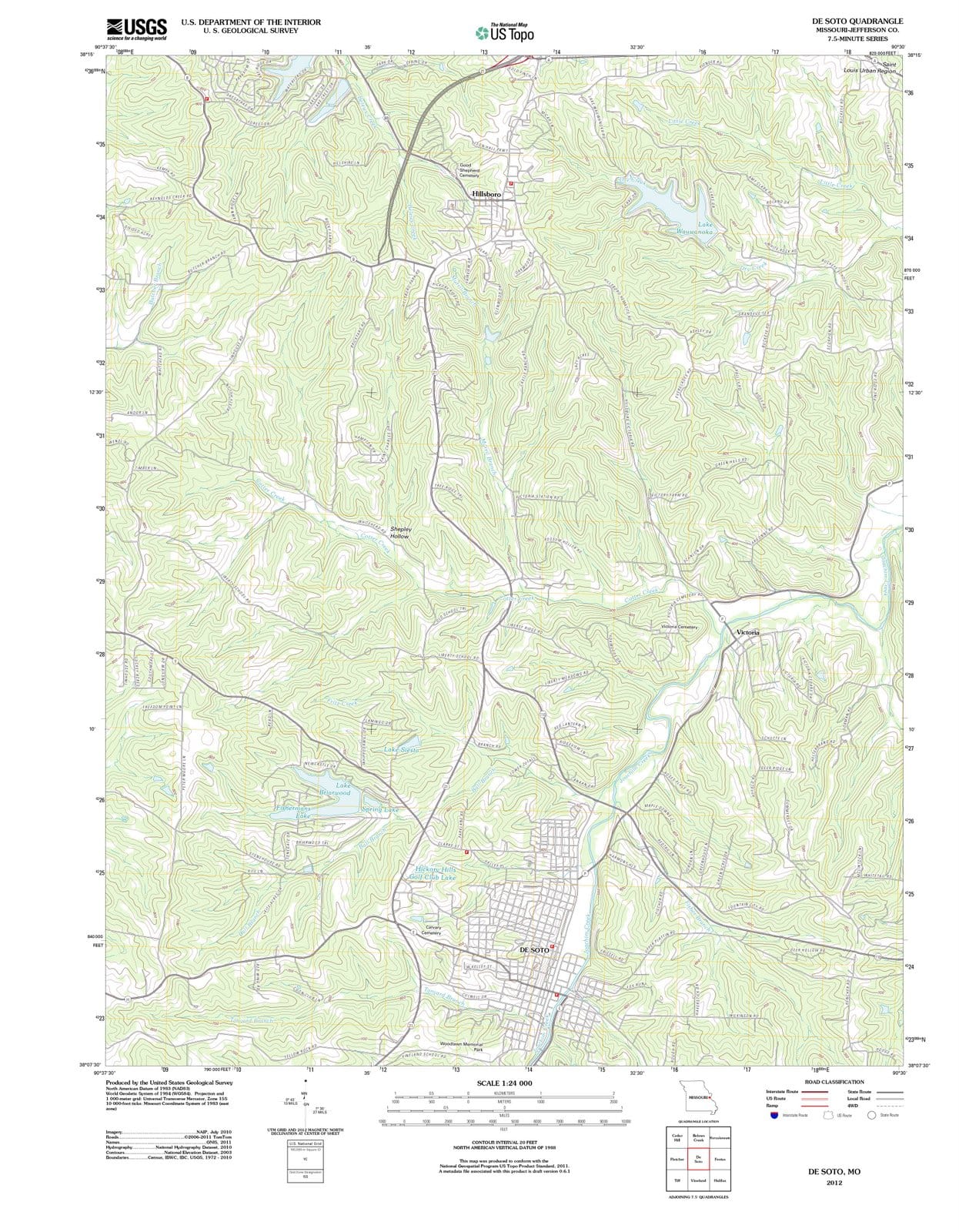 2012 De Soto, MO - Missouri - USGS Topographic Map