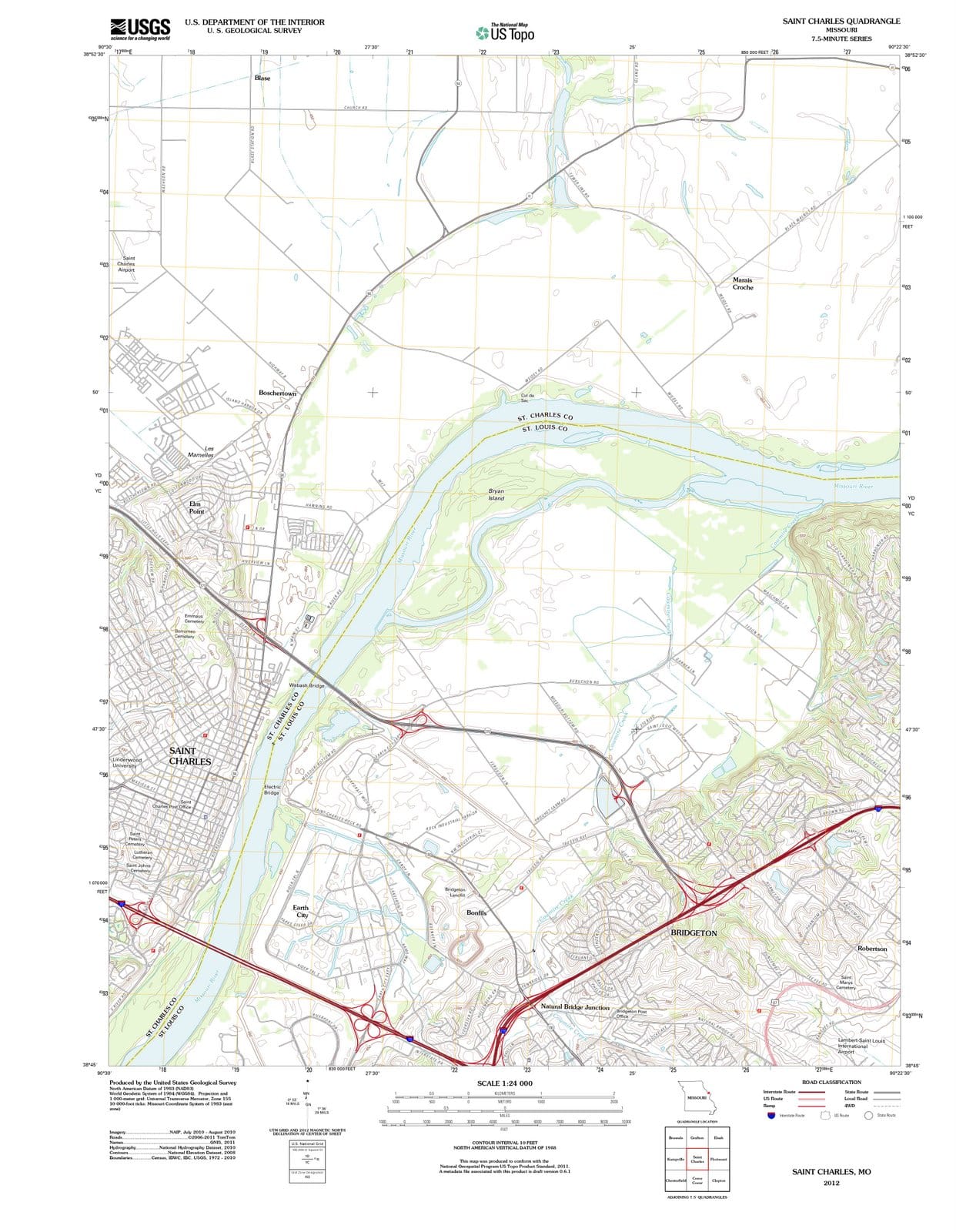 2012 Saint Charles, MO - Missouri - USGS Topographic Map