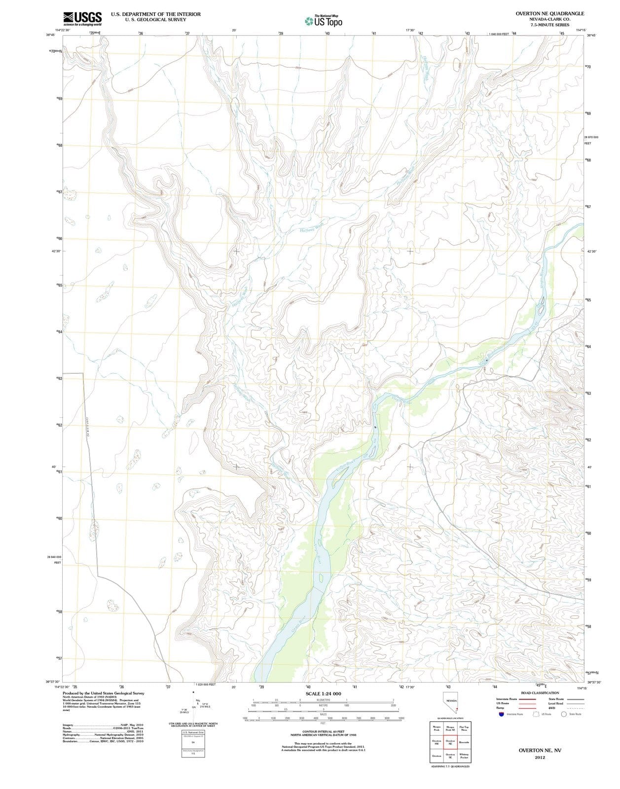 2012 Overton, NV - Nevada - USGS Topographic Map