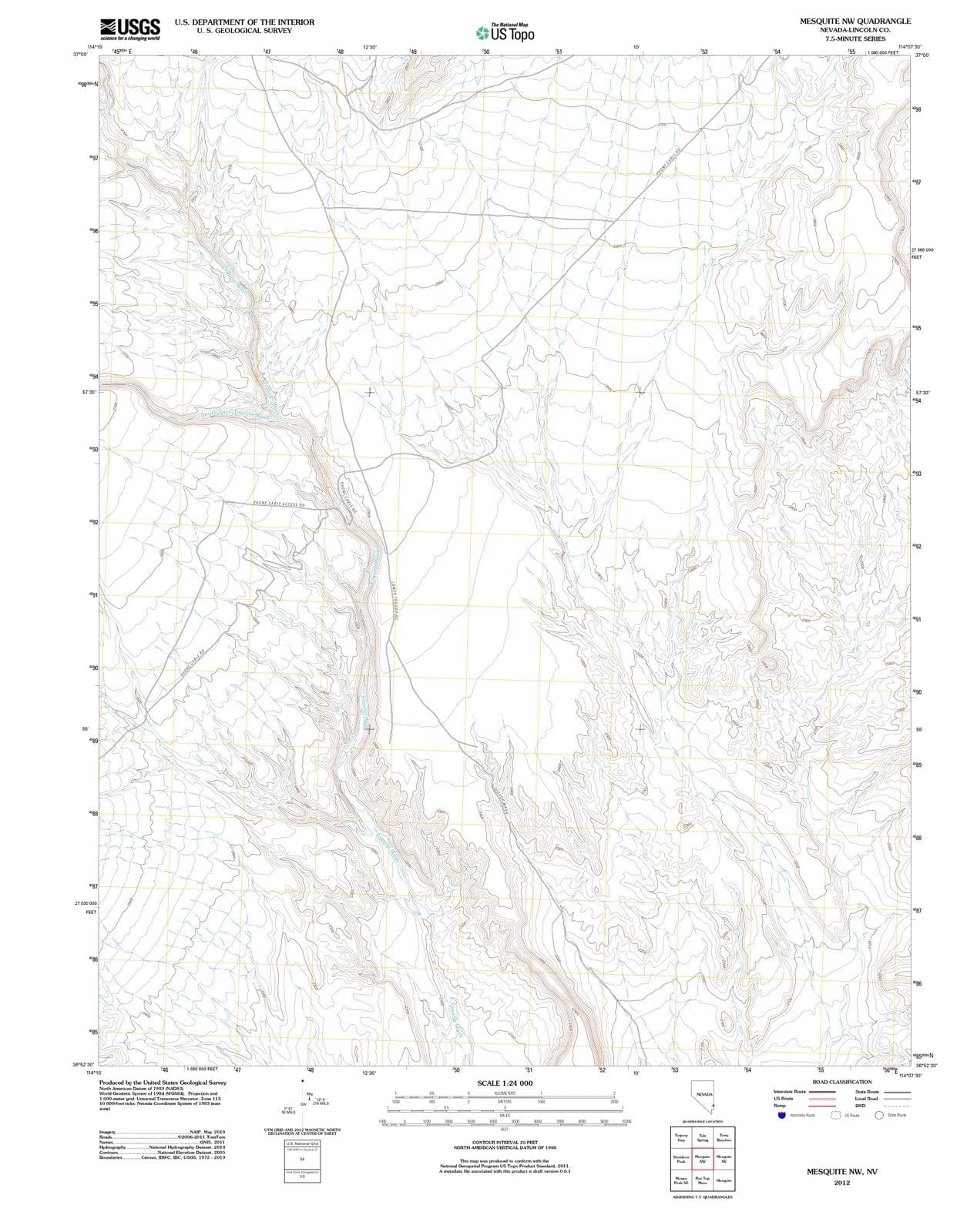 2012 Mesquite, NV - Nevada - USGS Topographic Map
