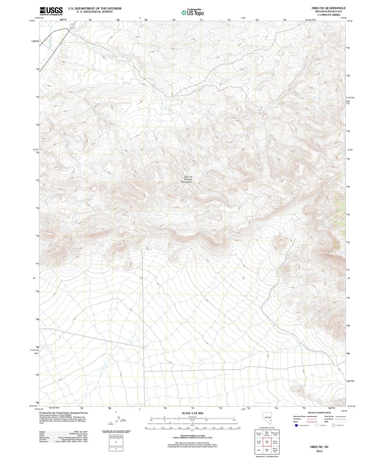 2012 Hiko, NV - Nevada - USGS Topographic Map