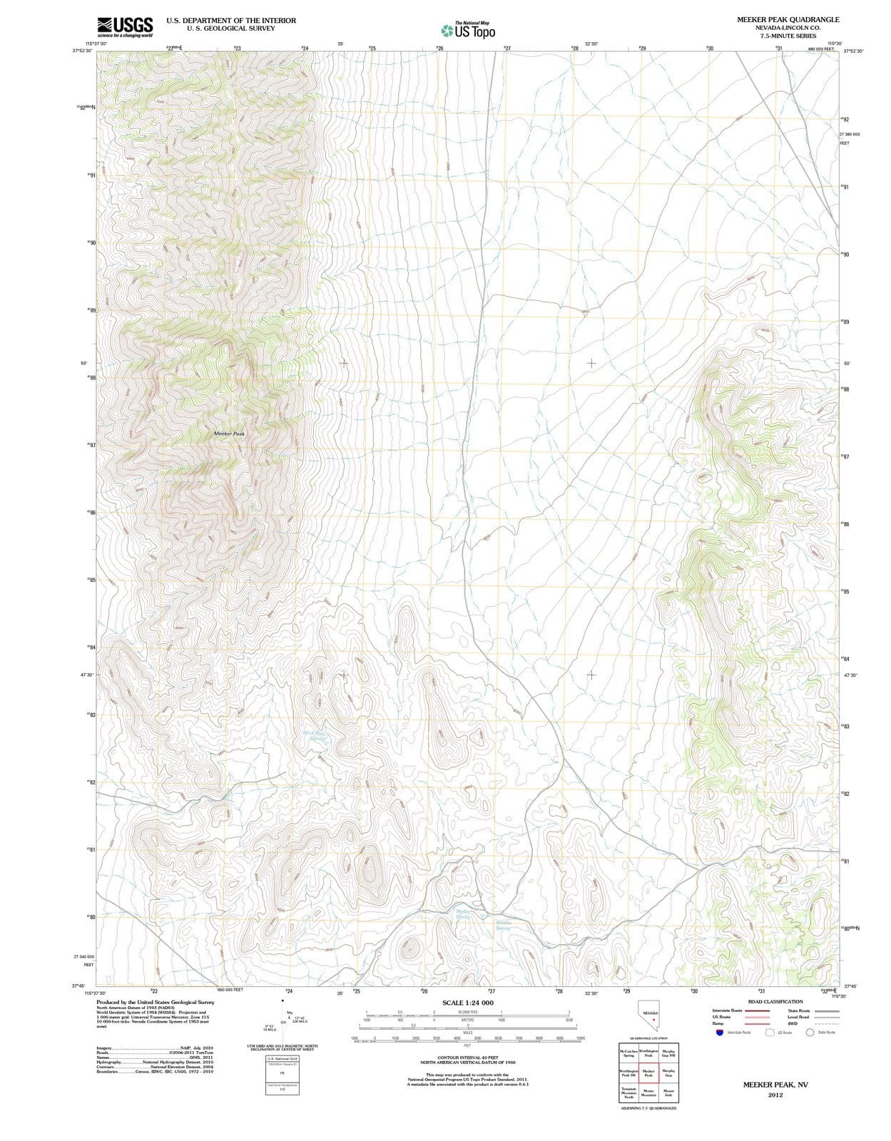 2012 Meeker Peak, NV - Nevada - USGS Topographic Map