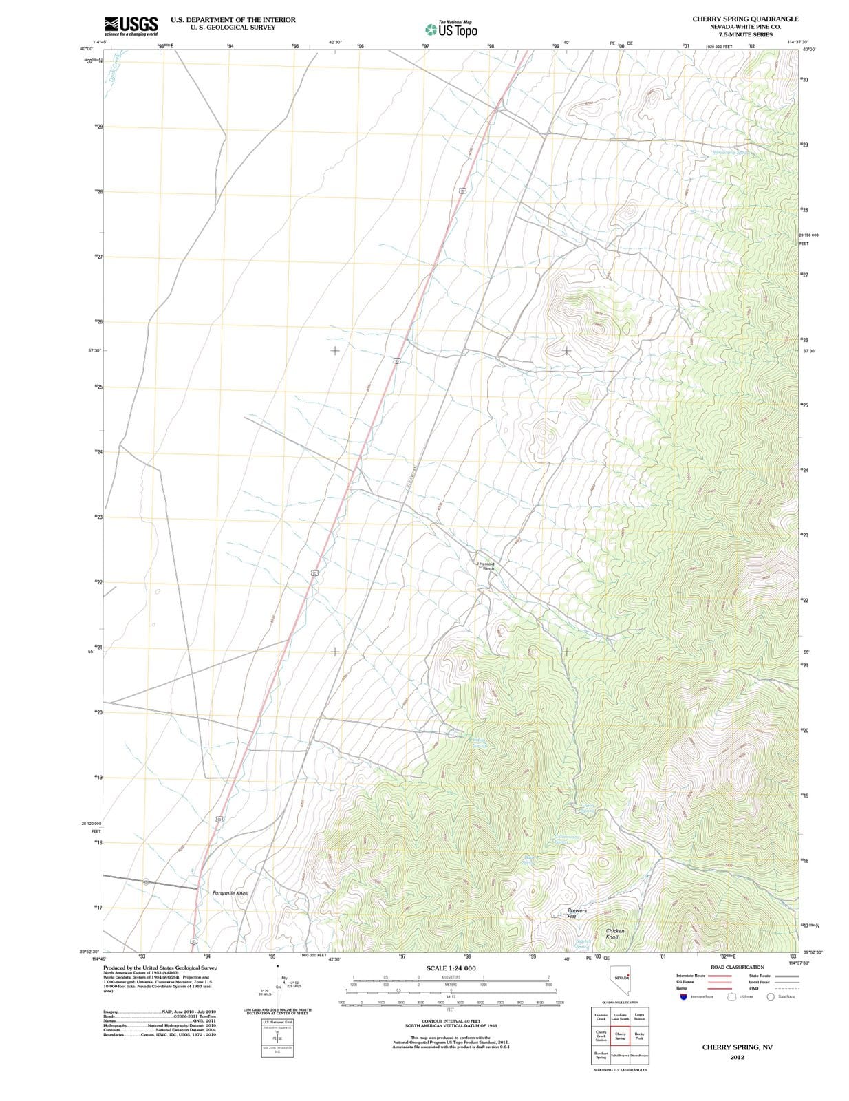 2012 Cherry Spring, NV - Nevada - USGS Topographic Map