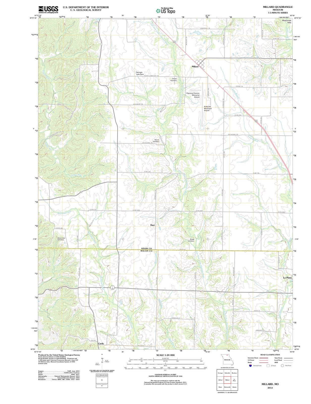 2012 Millard, MO - Missouri - USGS Topographic Map