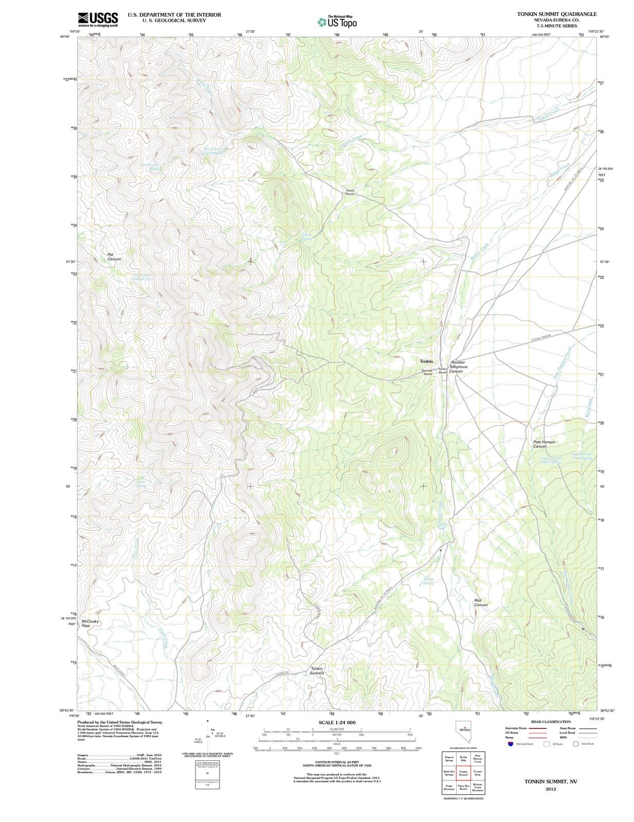 2012 Tonkin Summit, NV - Nevada - USGS Topographic Map