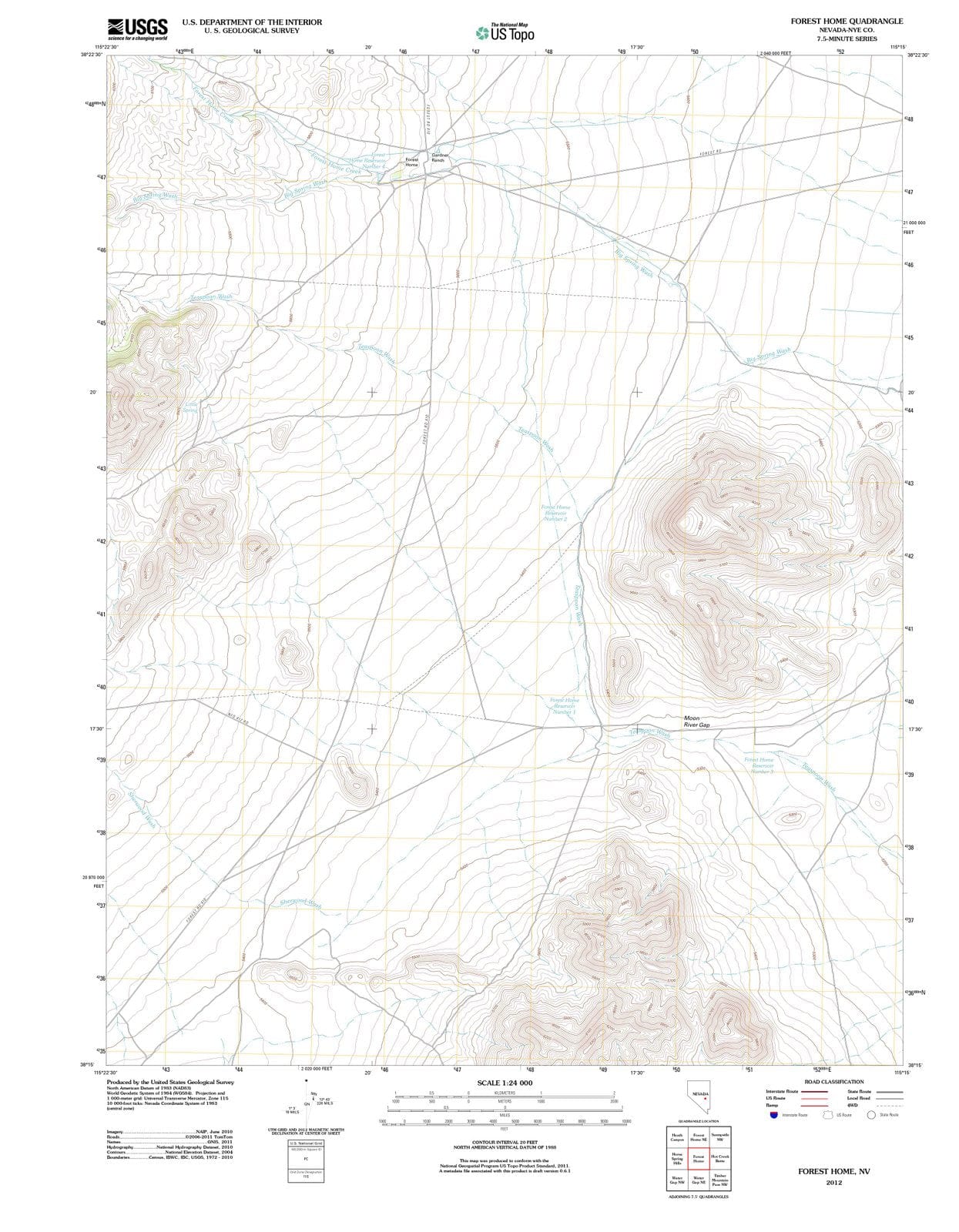 2012 Forest Home, NV - Nevada - USGS Topographic Map