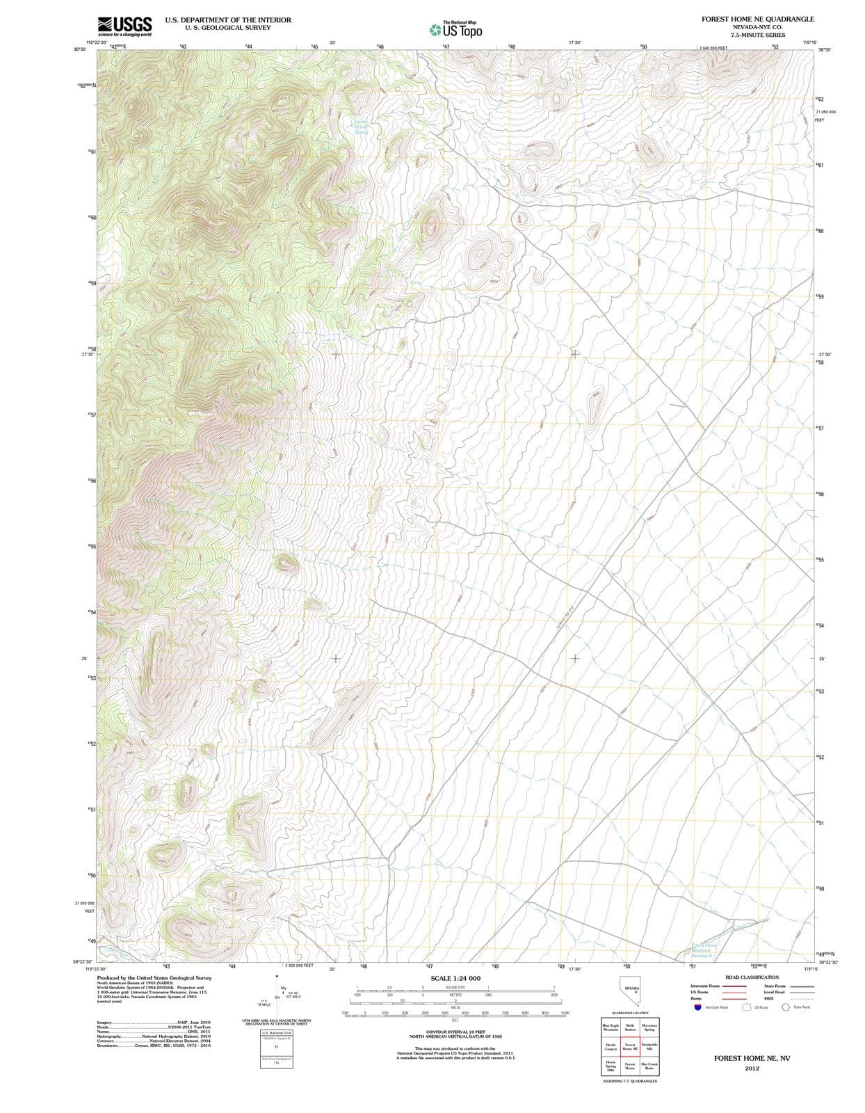 2012 Forest Home, NV - Nevada - USGS Topographic Map