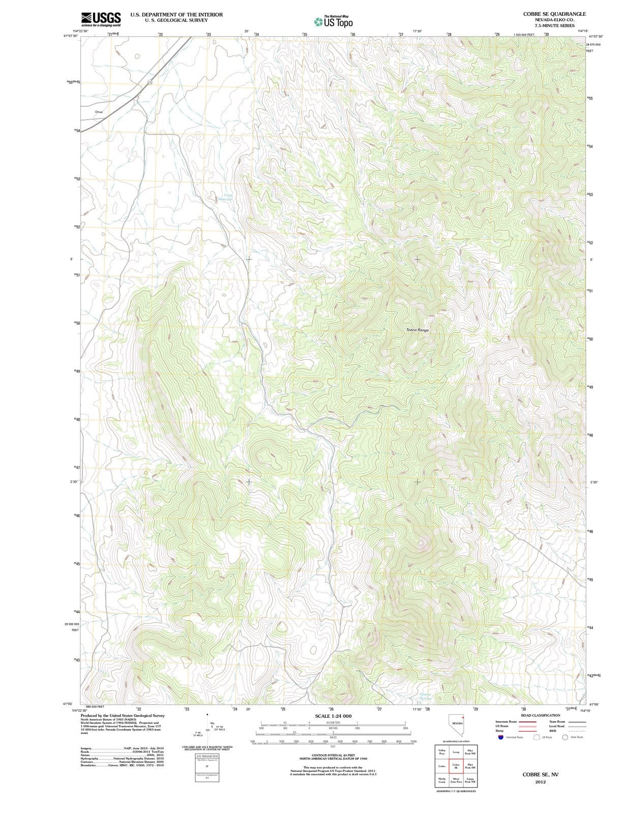 2012 Cobre, NV - Nevada - USGS Topographic Map