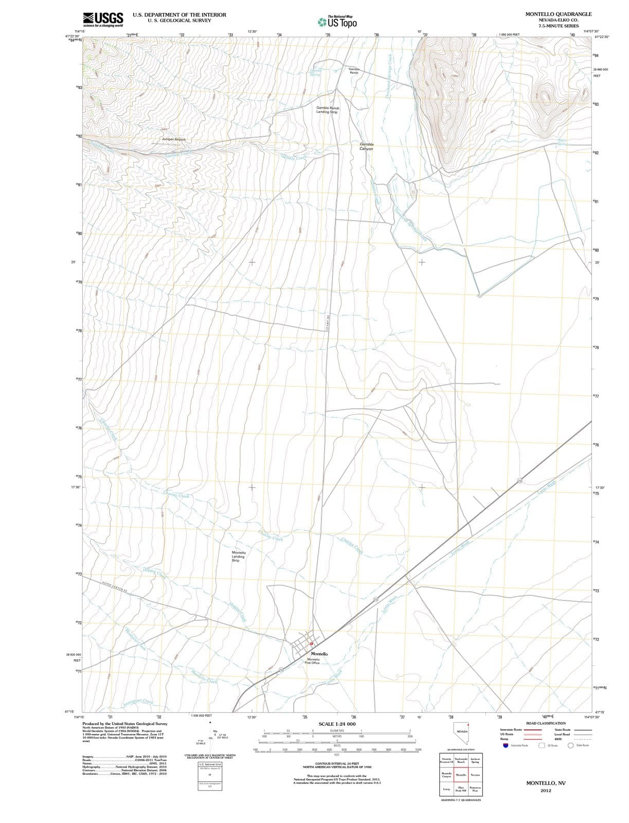 2012 Montello, NV - Nevada - USGS Topographic Map