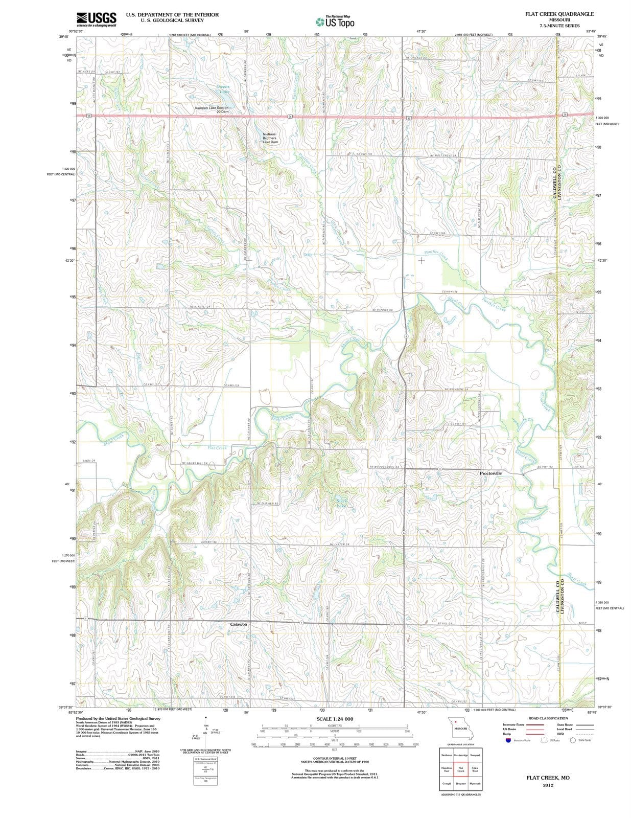 2012 Flat Creek, MO - Missouri - USGS Topographic Map
