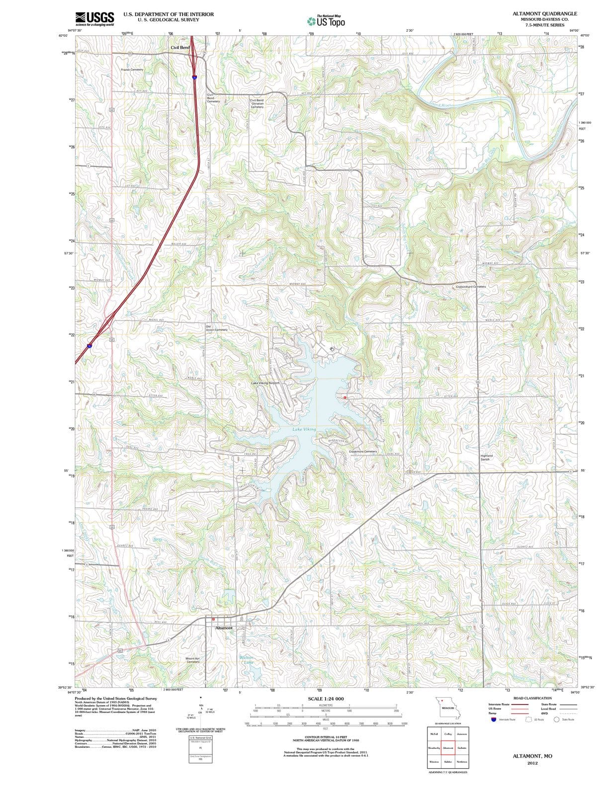 2012 Altamont, MO - Missouri - USGS Topographic Map