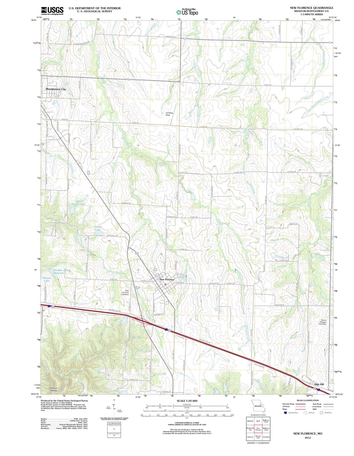 2012 New Florence, MO - Missouri - USGS Topographic Map