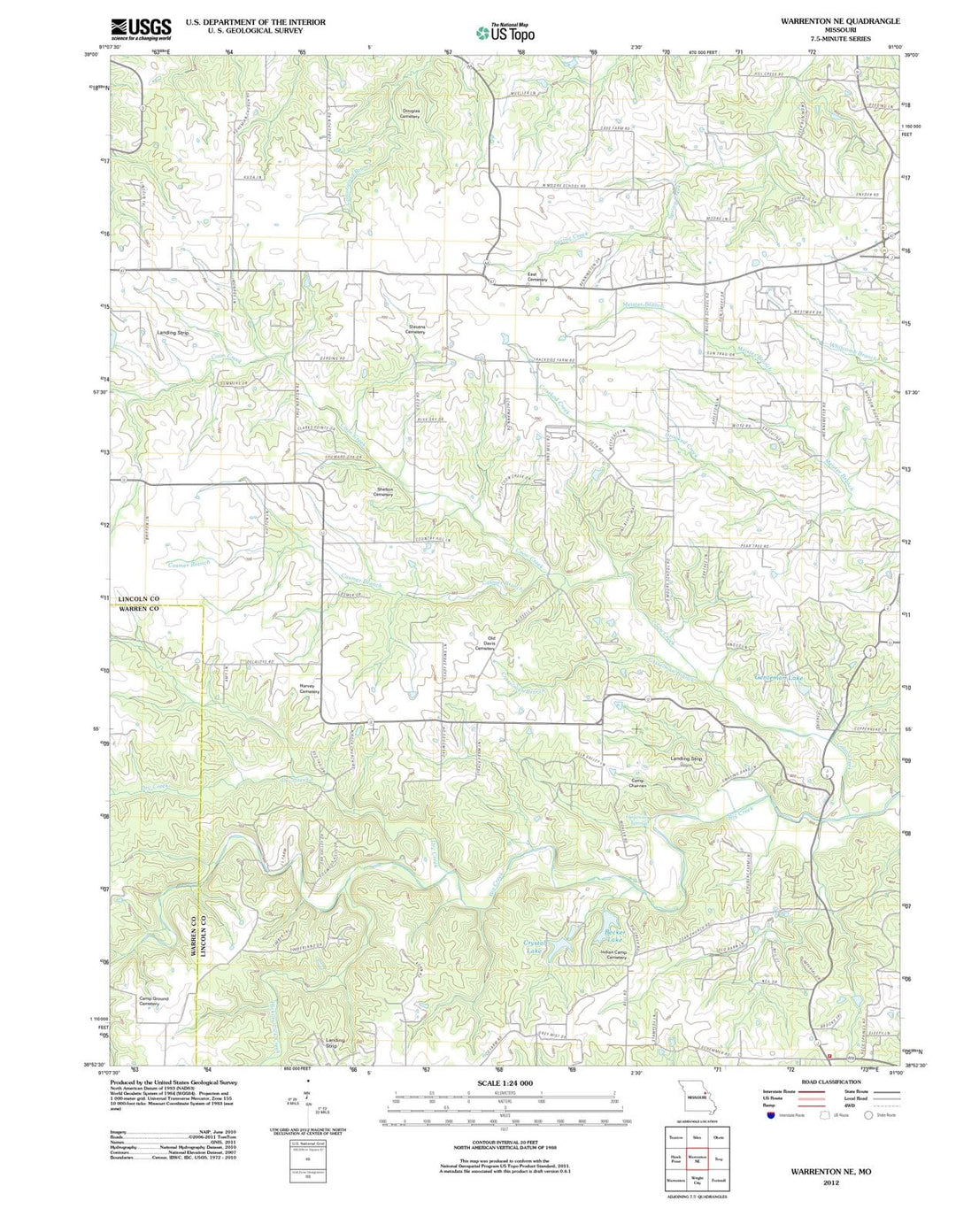 2012 Warrenton, MO - Missouri - USGS Topographic Map