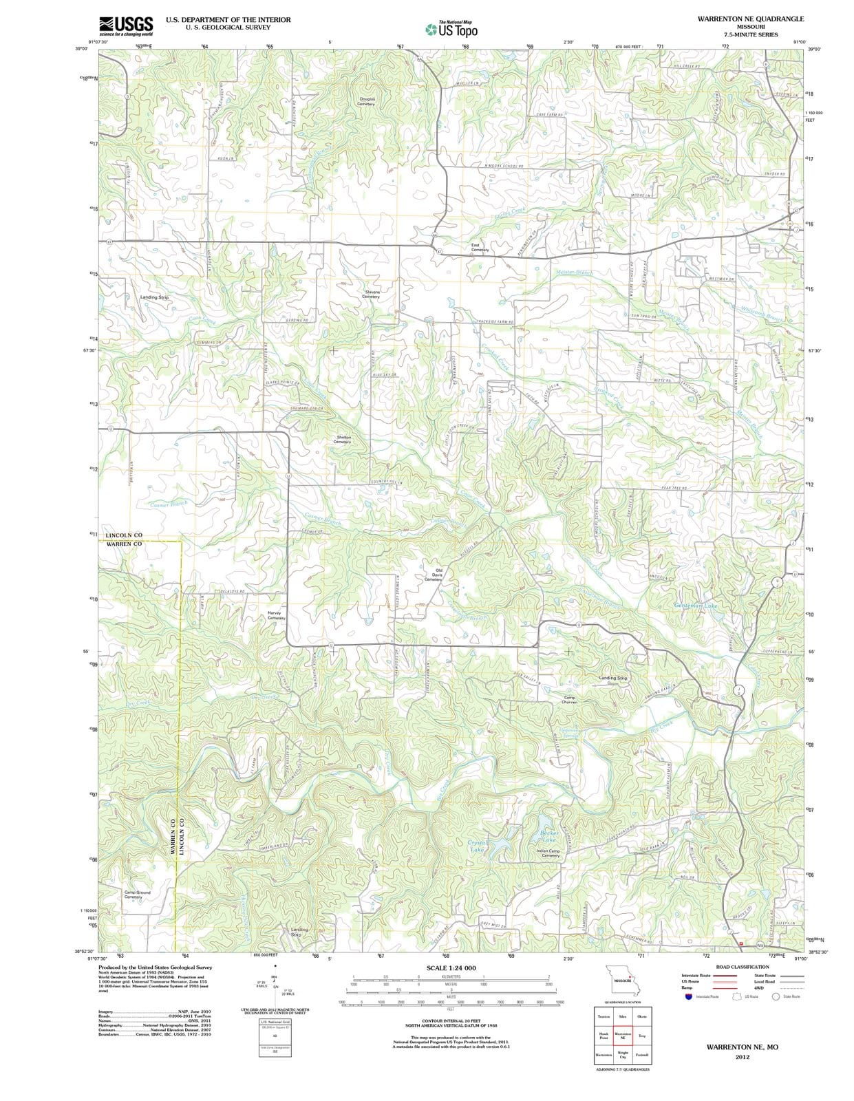 2012 Warrenton, MO - Missouri - USGS Topographic Map