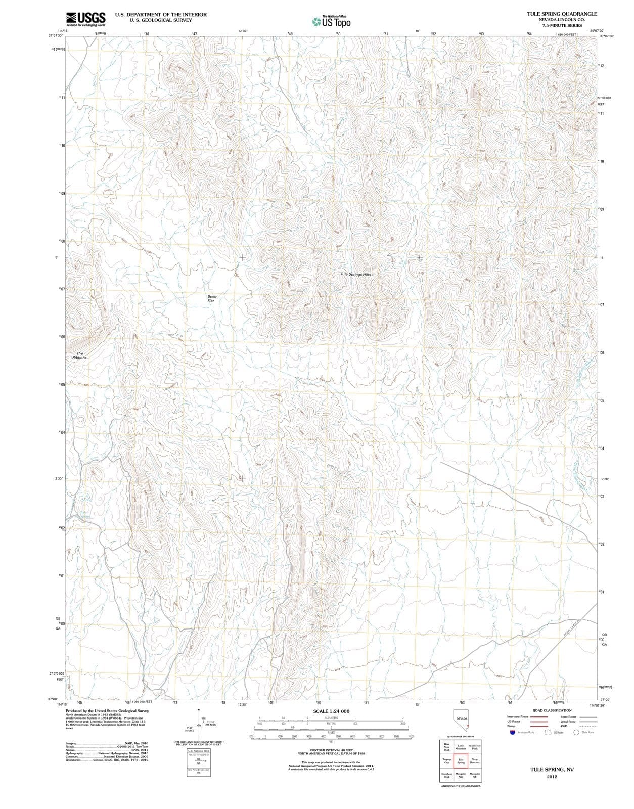 2012 Tule Spring, NV - Nevada - USGS Topographic Map