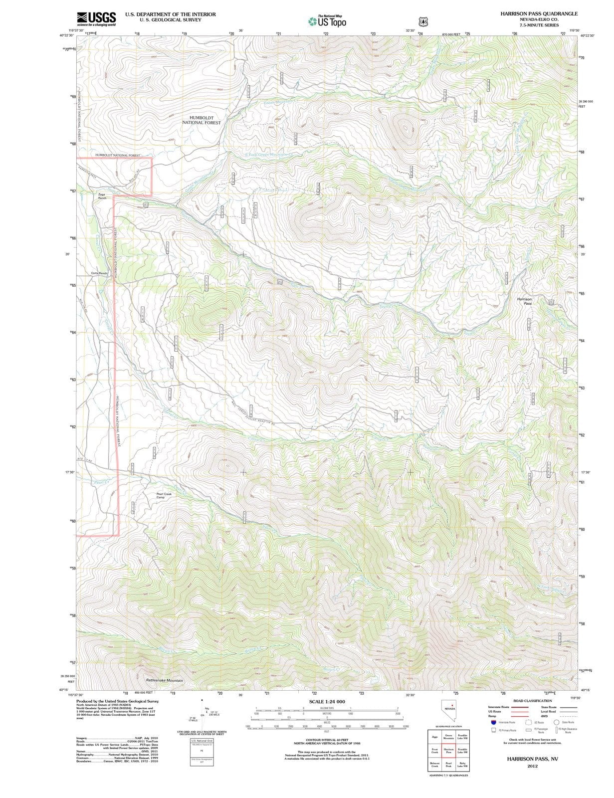 2012 Harrison Pass, NV - Nevada - USGS Topographic Map