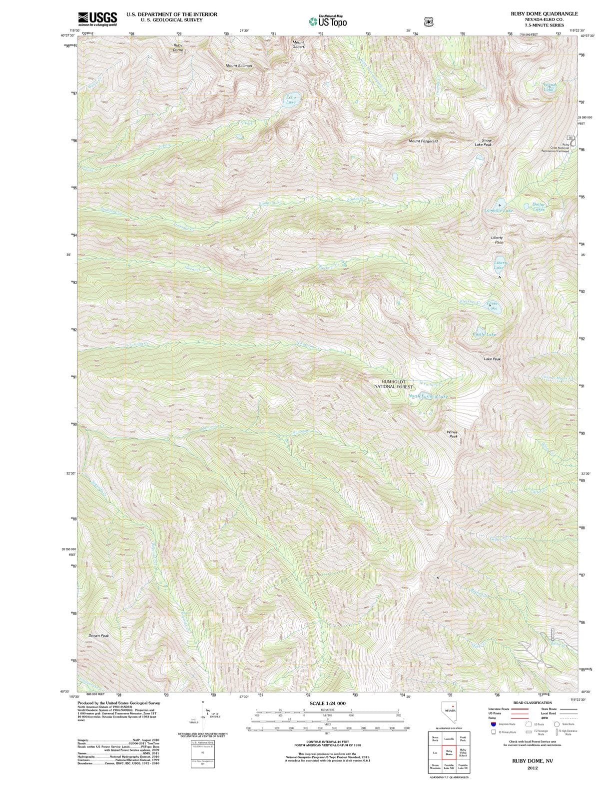 2012 Rubyome, NV - Nevada - USGS Topographic Map