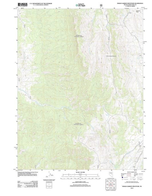 2012 Indian Garden Mountain, NV - Nevada - USGS Topographic Map