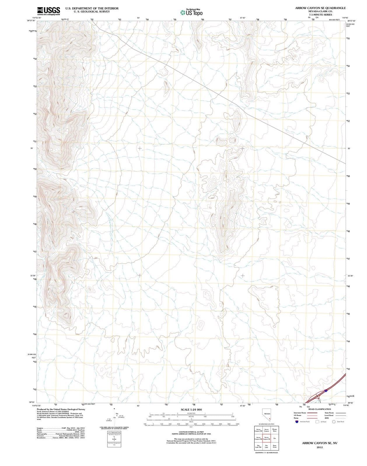 2012 Arrow Canyon, NV - Nevada - USGS Topographic Map
