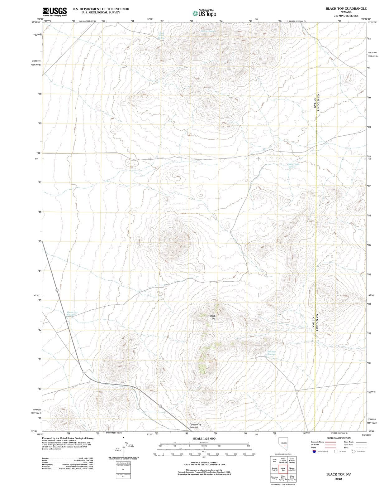 2012 Black Top, NV - Nevada - USGS Topographic Map