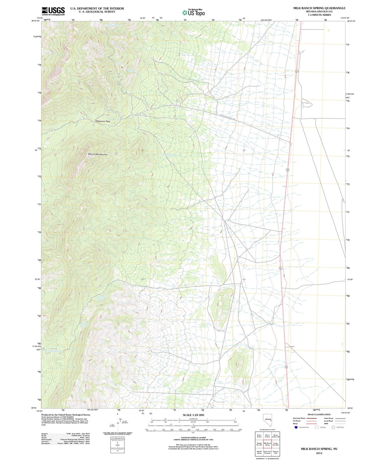 2012 Milk Ranch Spring, NV - Nevada - USGS Topographic Map