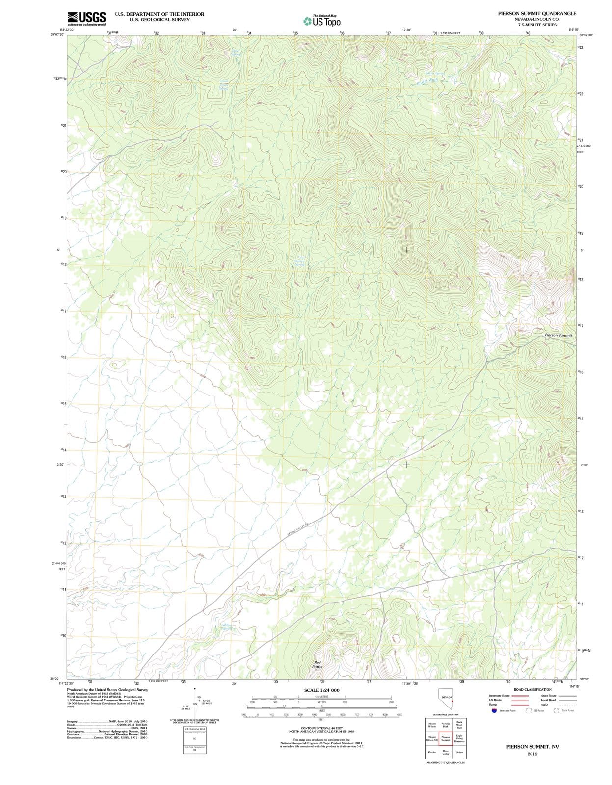 2012 Pierson Summit, NV - Nevada - USGS Topographic Map