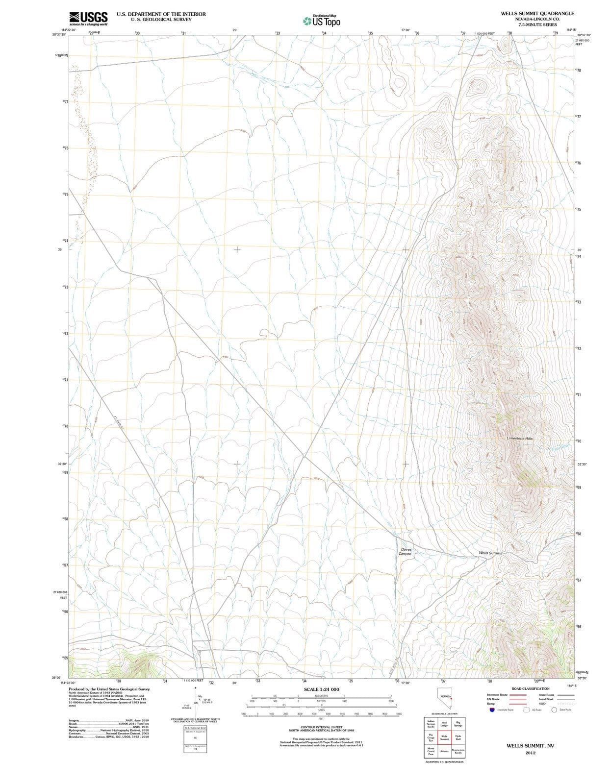 2012 Wells Summit, NV - Nevada - USGS Topographic Map