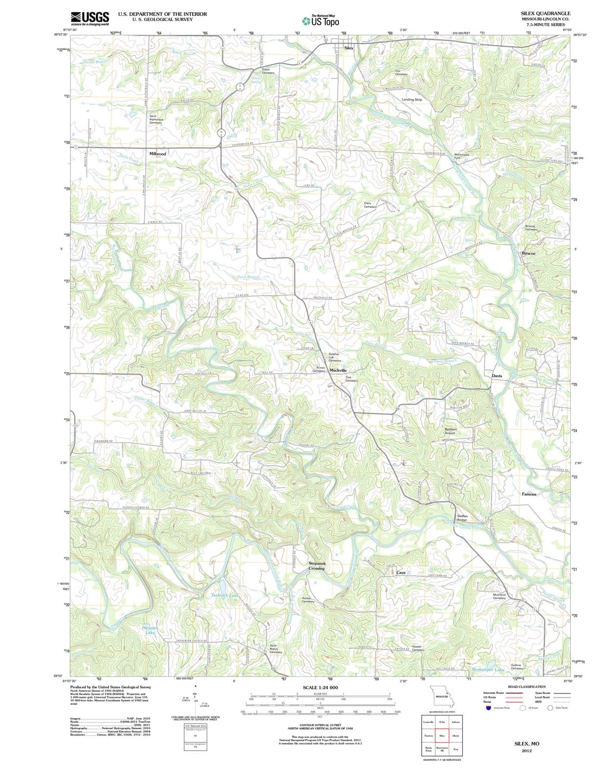 2012 Silex, MO - Missouri - USGS Topographic Map