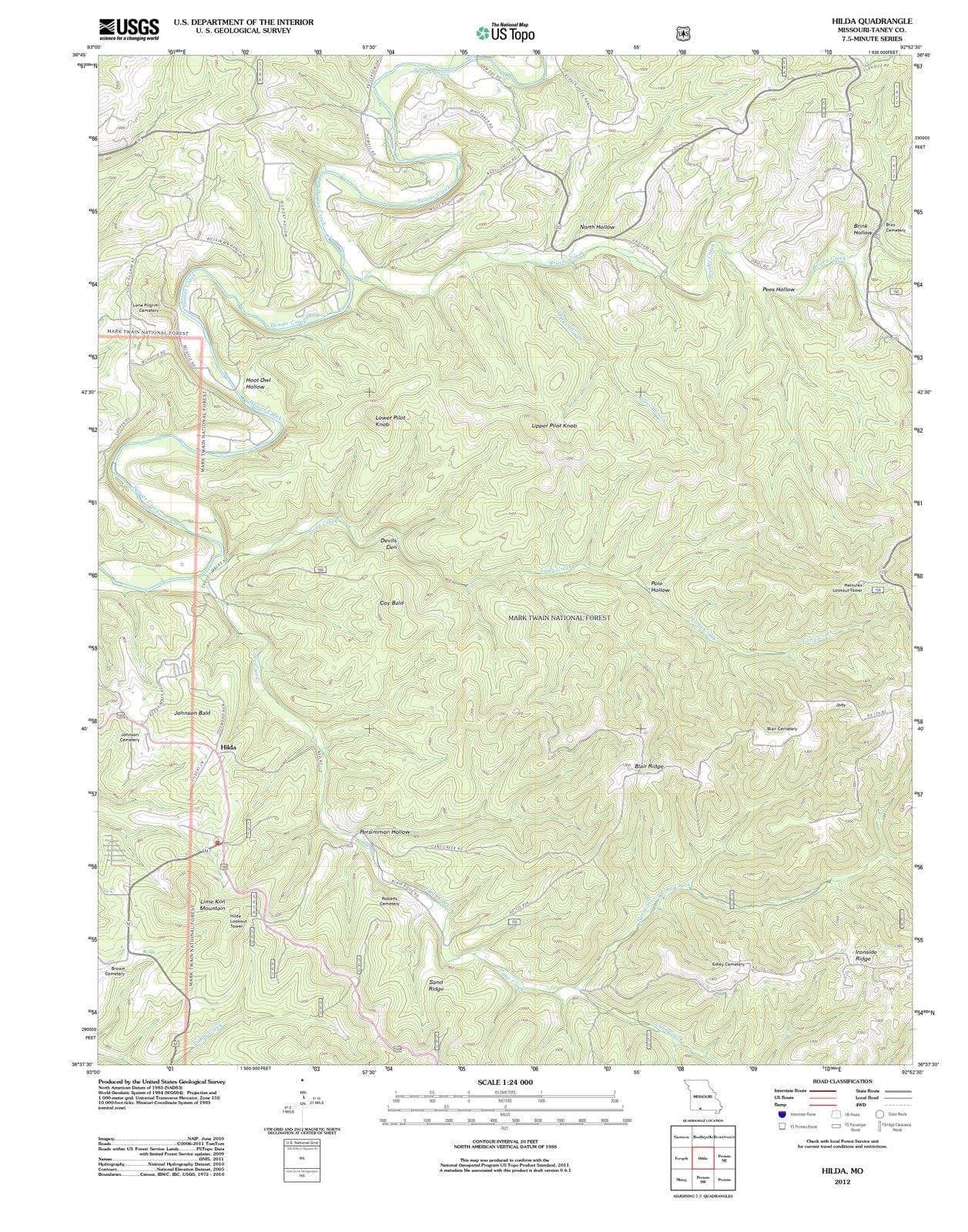 2012 Hilda, MO - Missouri - USGS Topographic Map