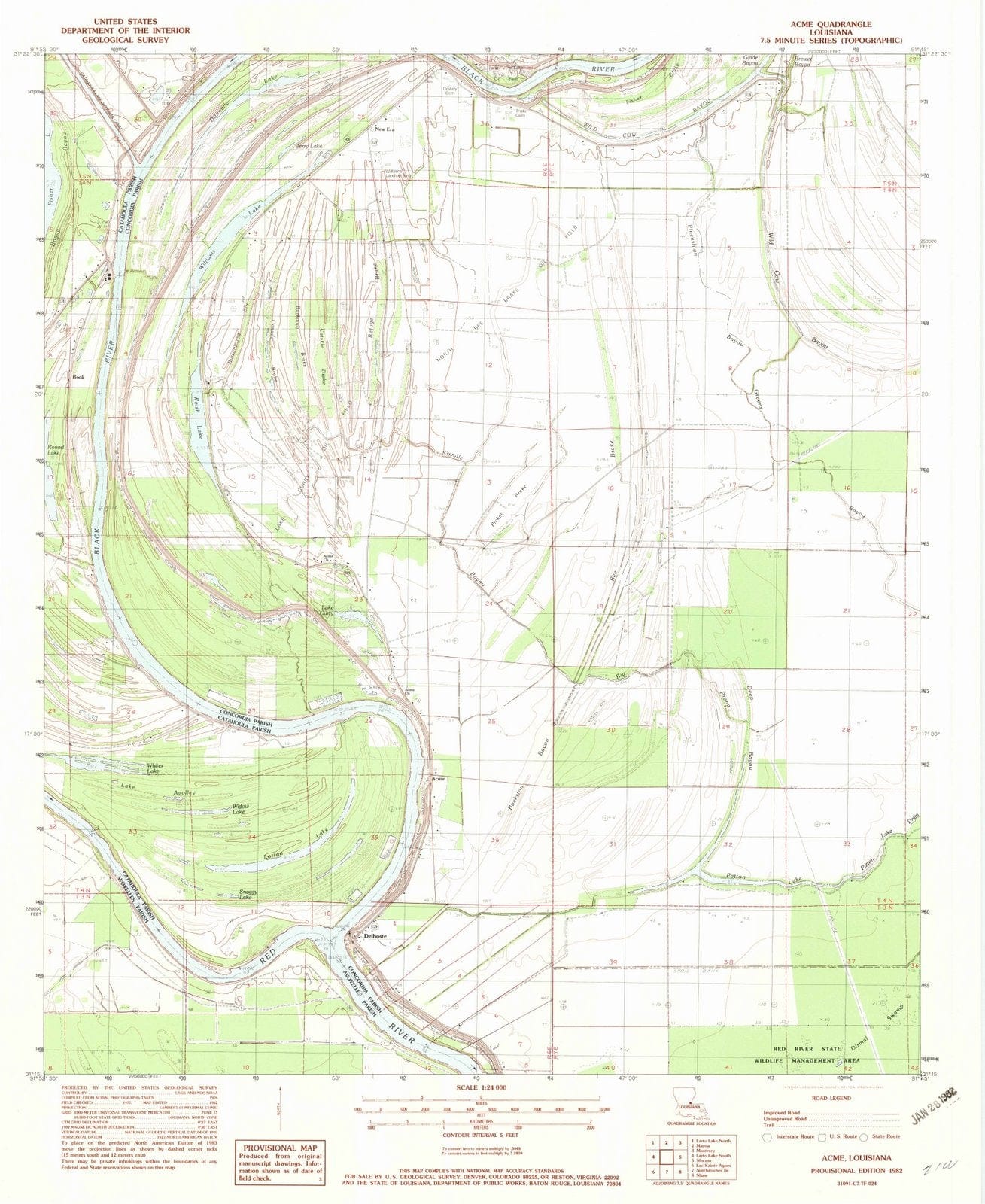 1982 Acme, LA - Louisiana - USGS Topographic Map