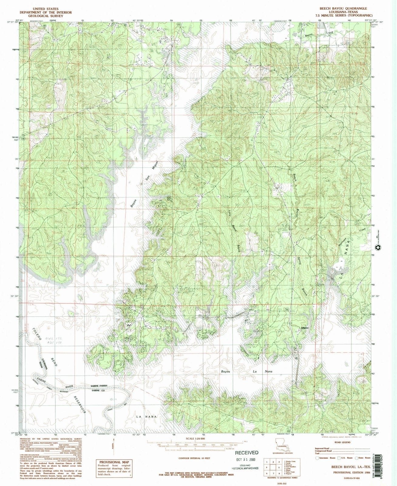 1984 Beech Bayou, LA - Louisiana - USGS Topographic Map