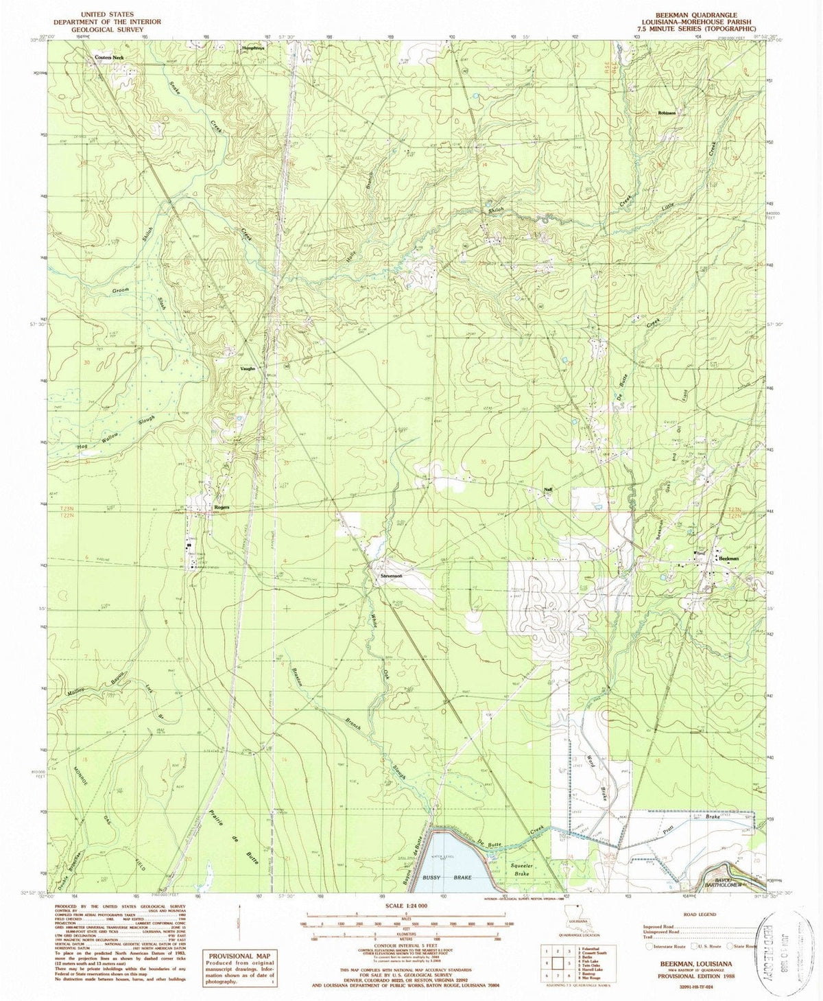 1998 Beekman, LA - Louisiana - USGS Topographic Map
