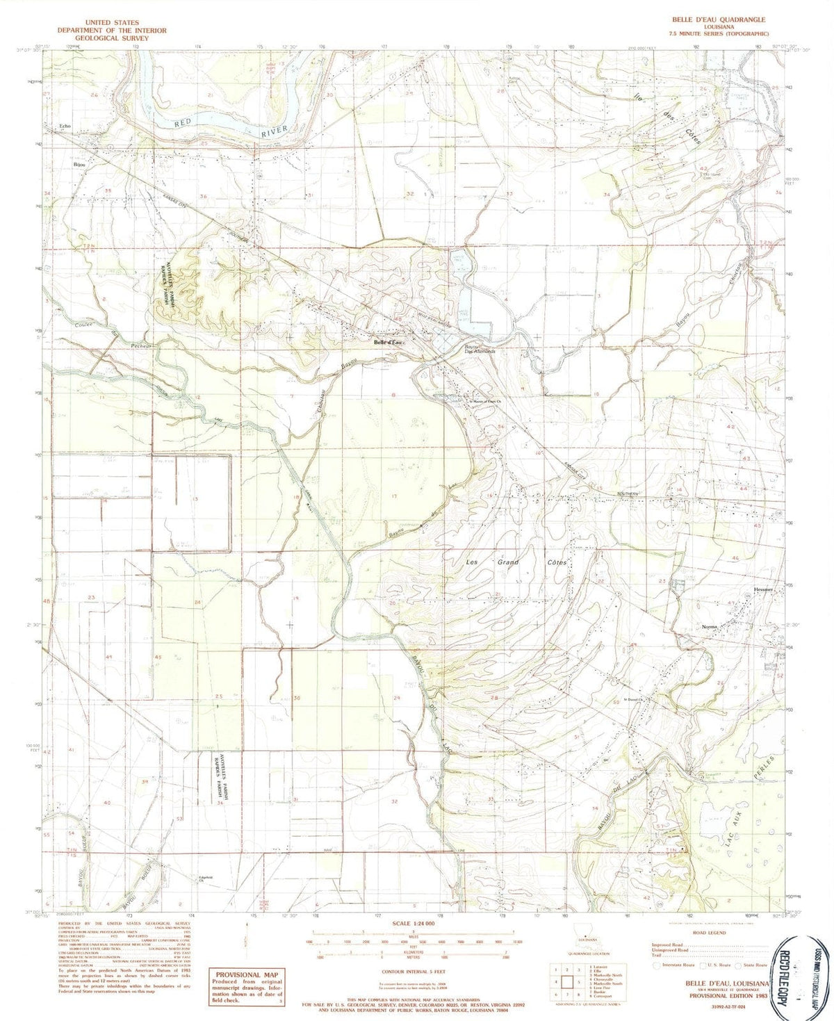 1983 Belle'eau, LA - Louisiana - USGS Topographic Map